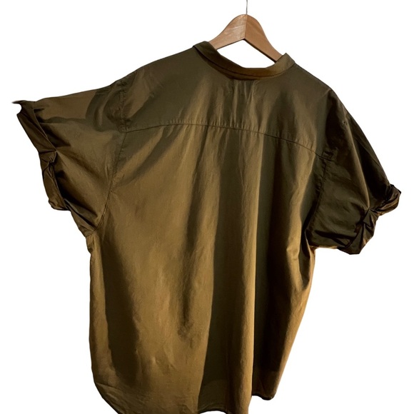 Olive Green Women's Button-Up Shirt - Picture 4 of 6